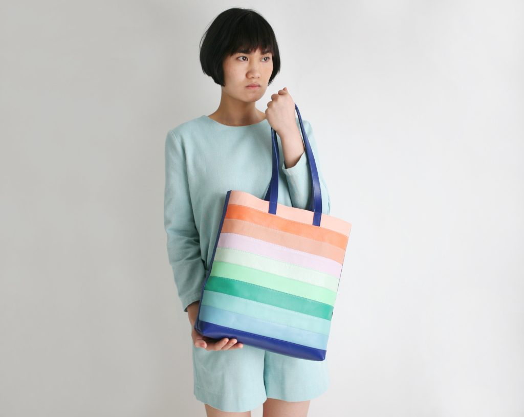 Leather Bag Tropical Design Like rainbow